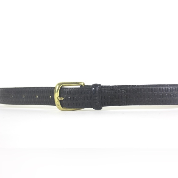 34”-38” Pierre Cardin Paris Vintage Black Leather Belt with Embossed Detail - Picture 1 of 8